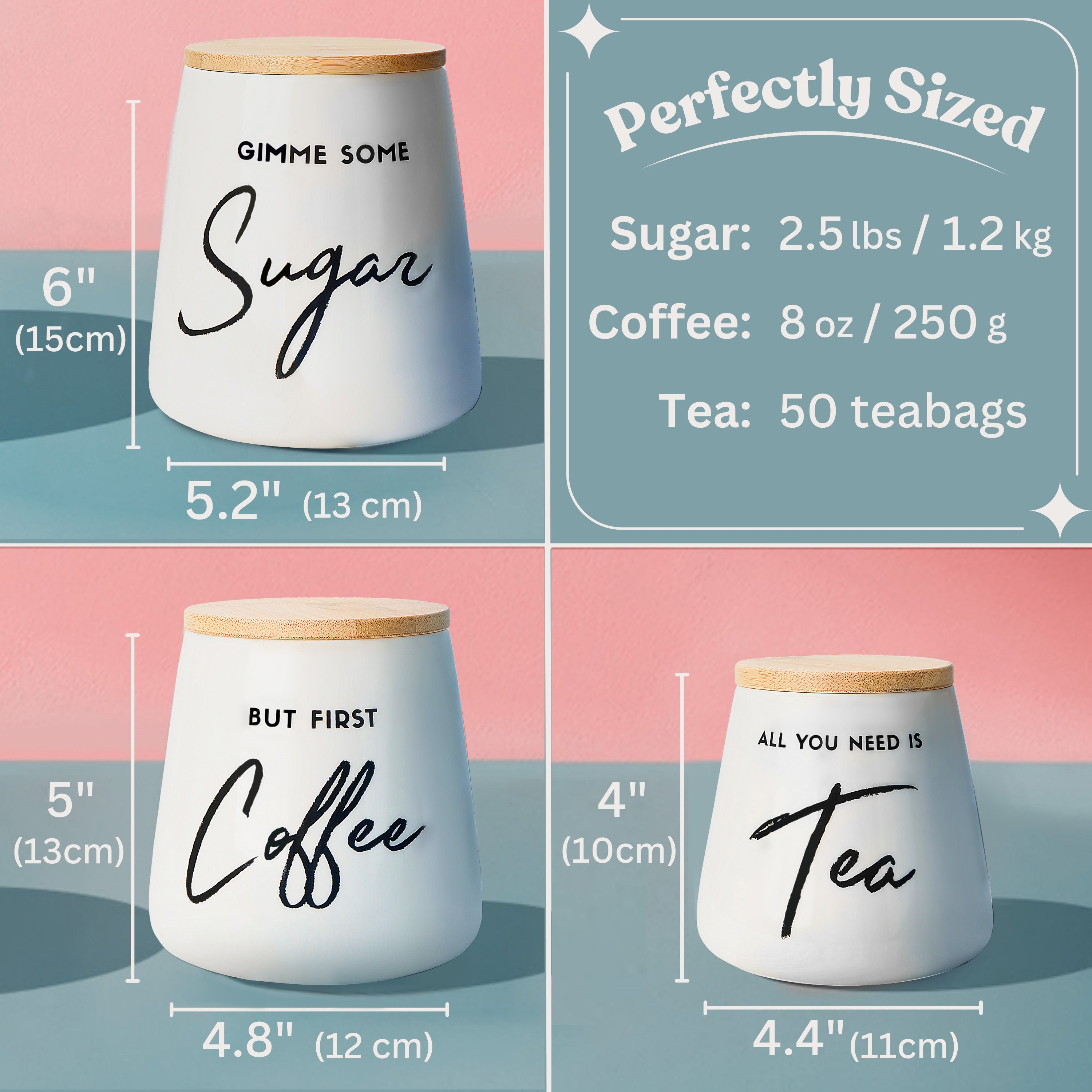 3pc Kitchen Canister Set