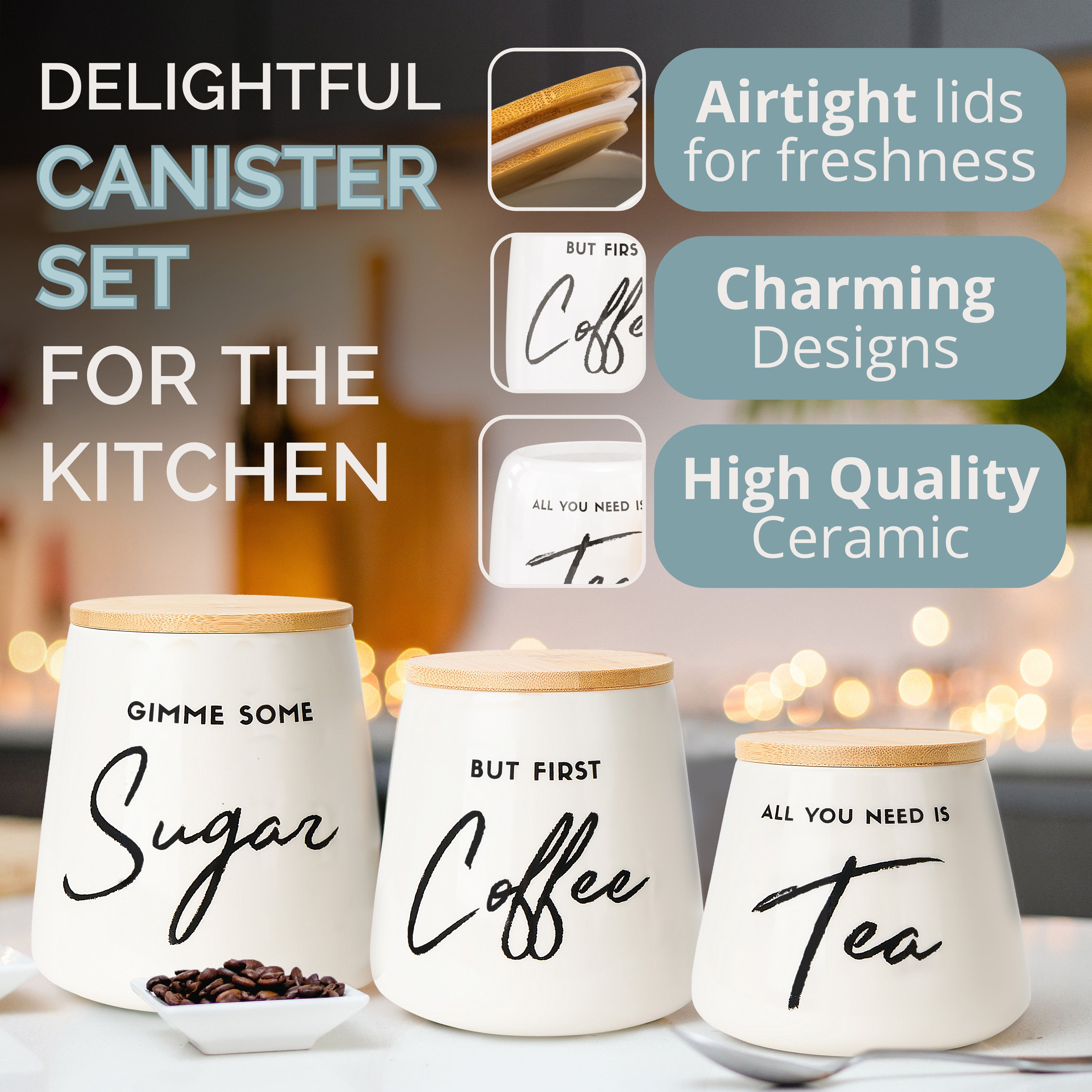 3pc Kitchen Canister Set