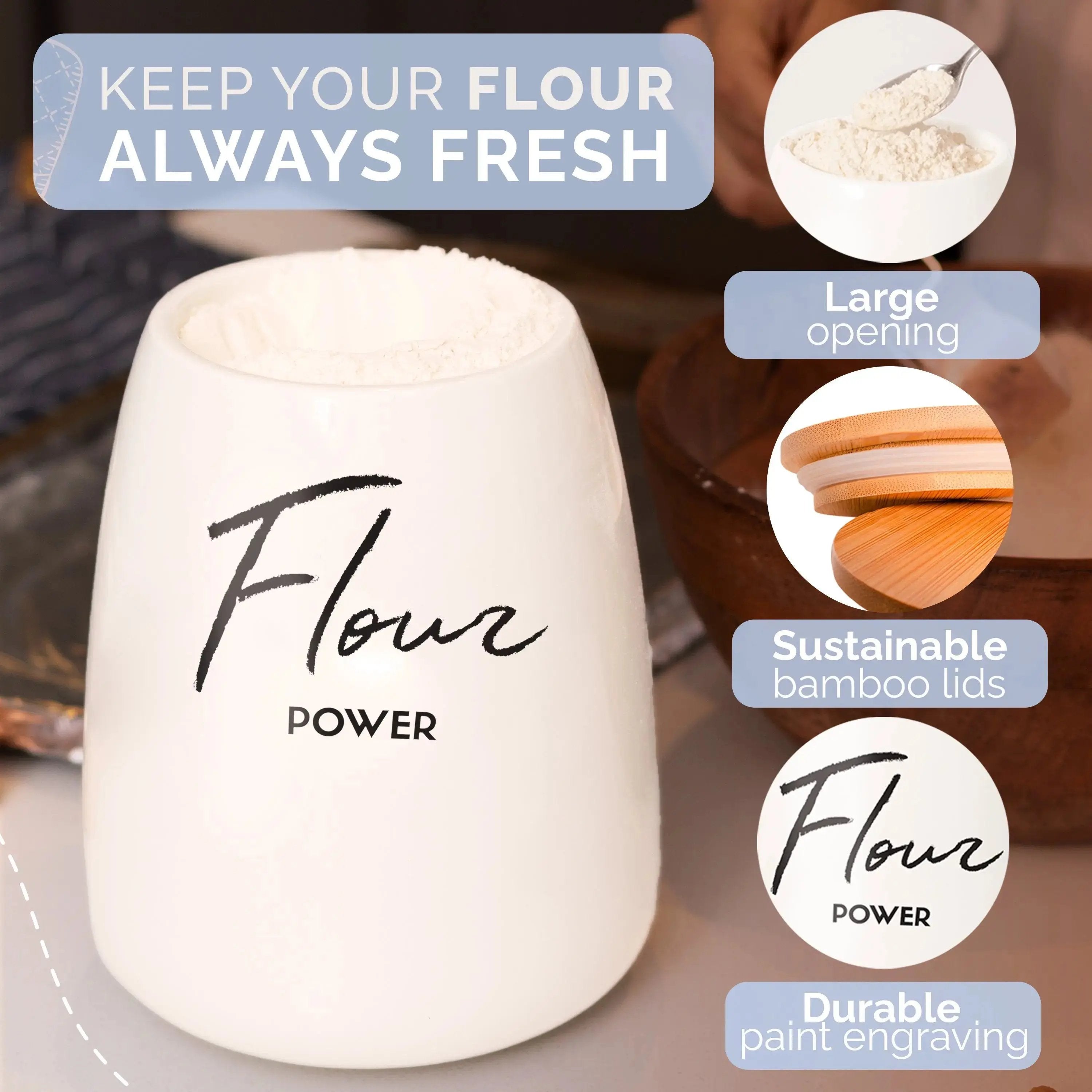 Ceramic Flour Canister Fifth Fork AU