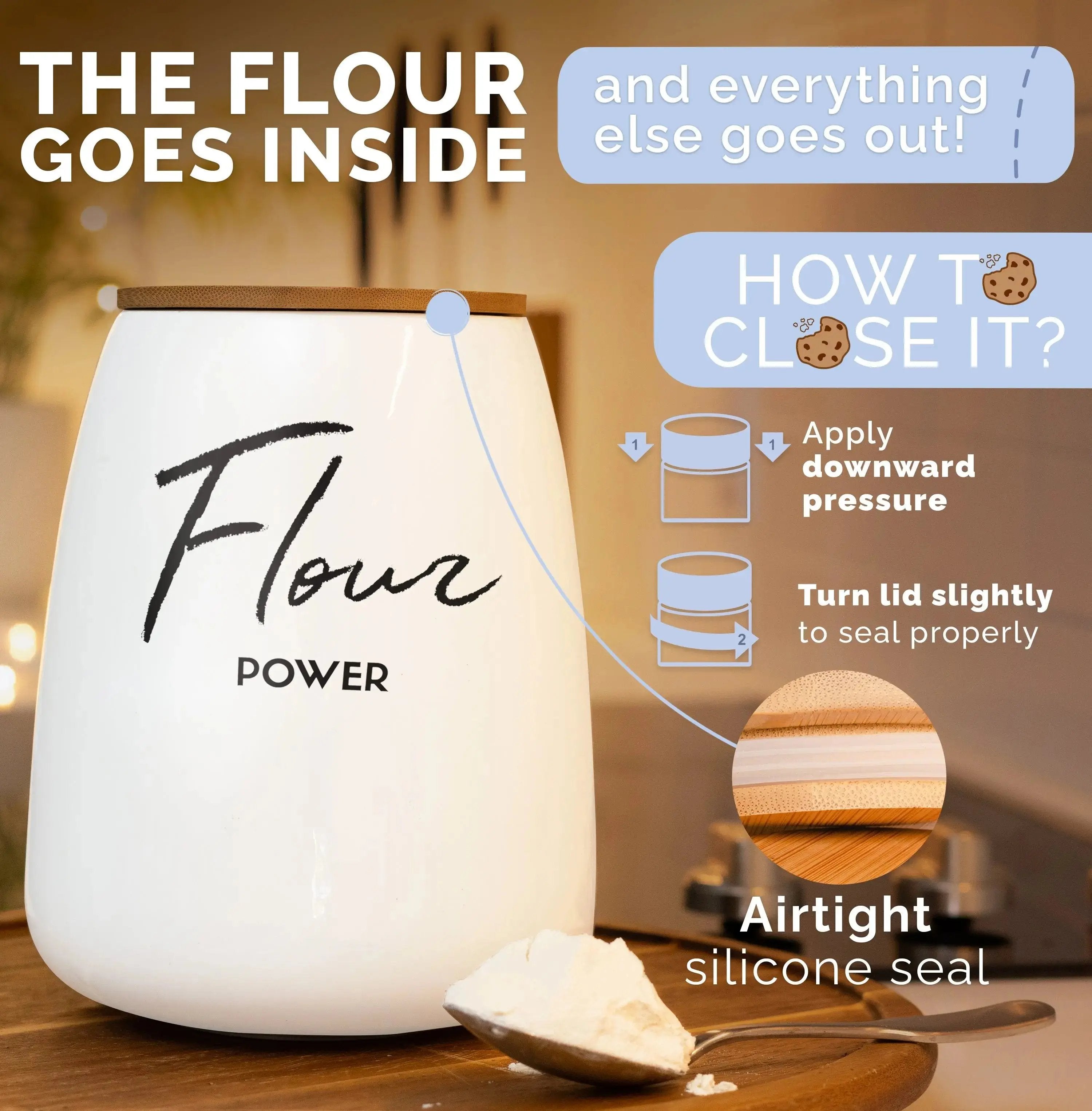 Ceramic Flour Canister Fifth Fork AU