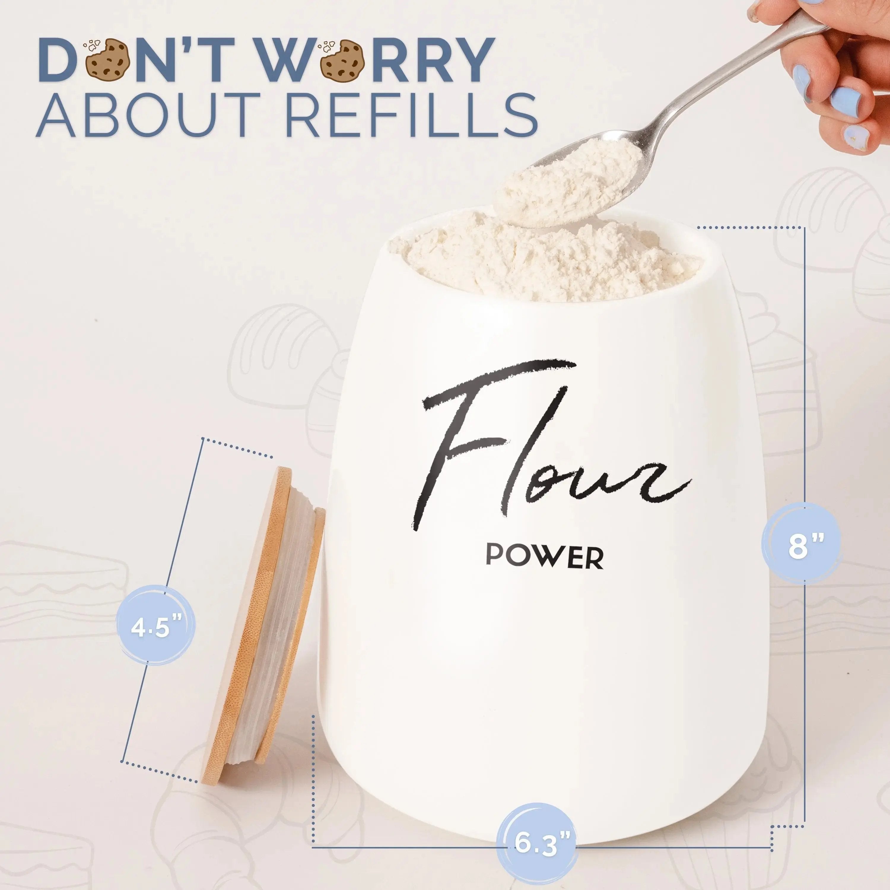 Ceramic Flour Canister Fifth Fork AU