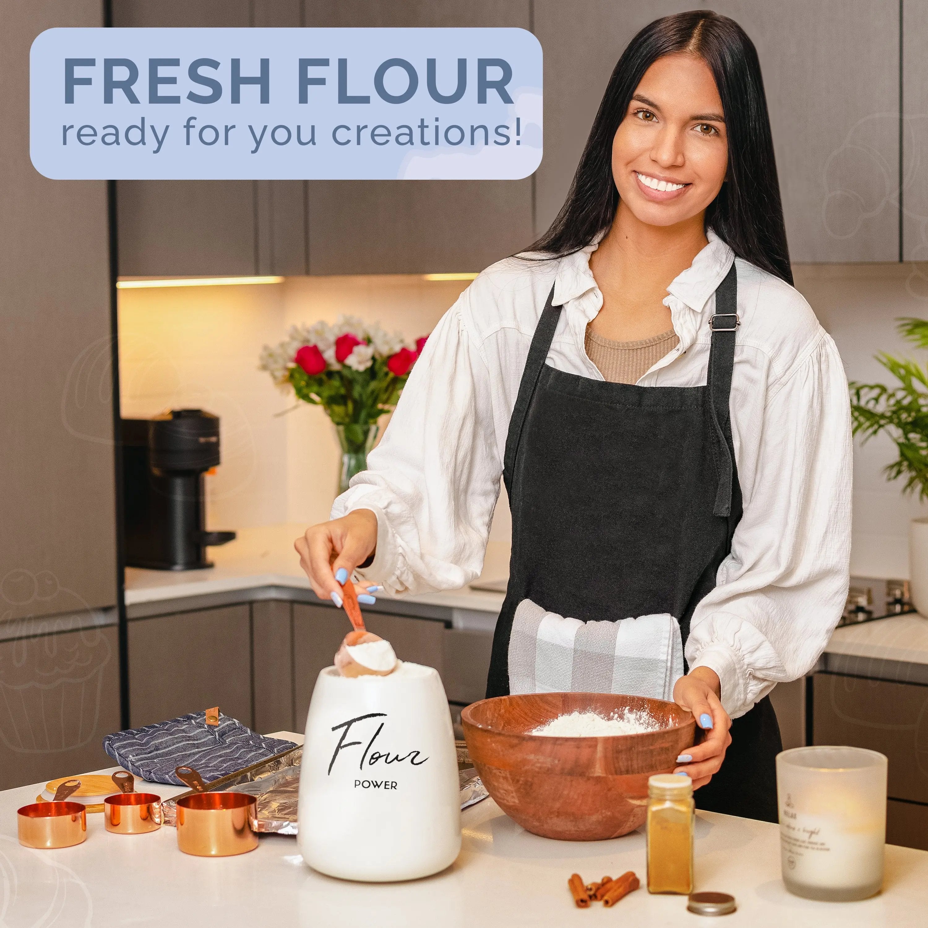 Ceramic Flour Canister Fifth Fork AU