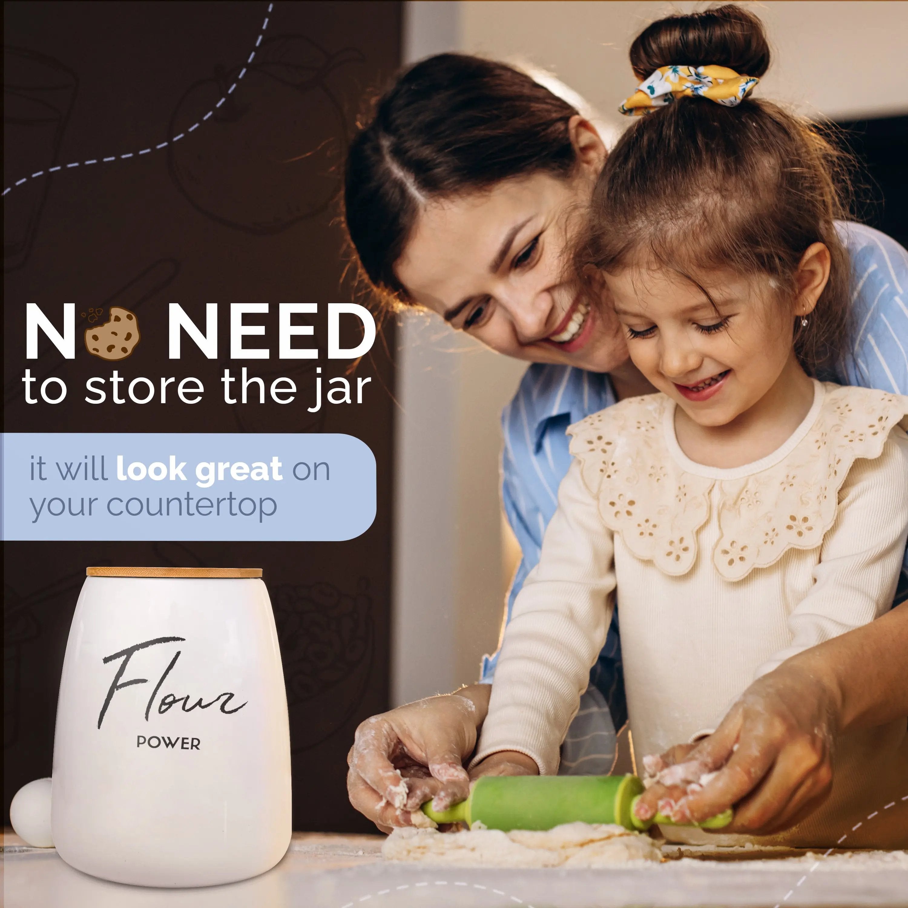 Ceramic Flour Canister Fifth Fork AU