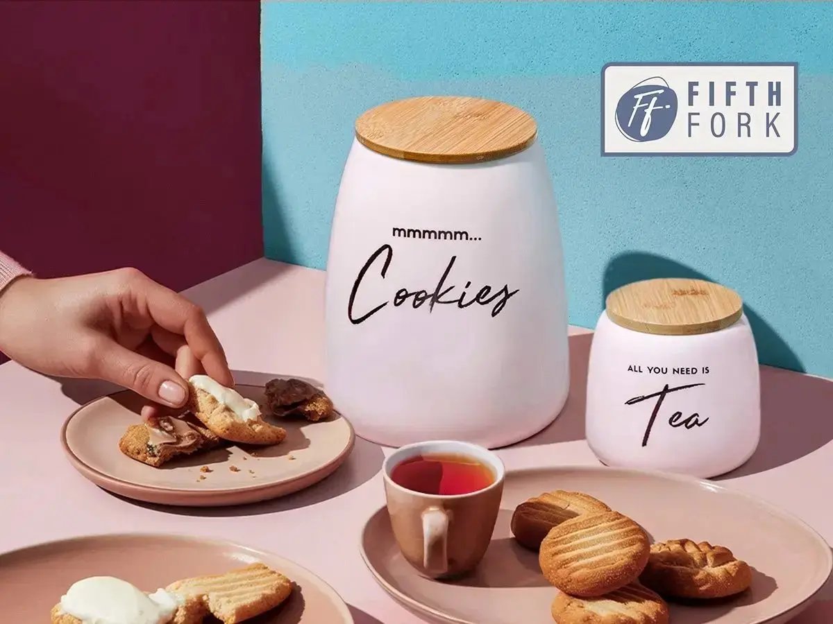 Ceramic Biscuit / Cookie Jar Fifth Fork AU