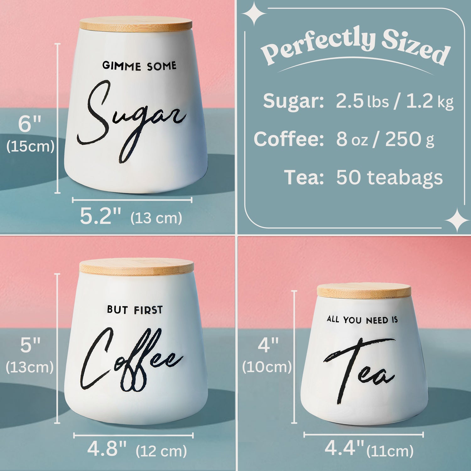 3pc Kitchen Canister Set
